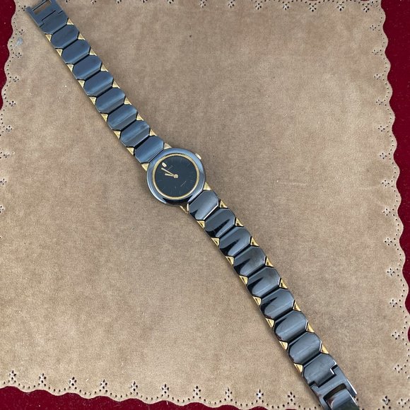 Vintage Lassale by Seiko Dress Watch 7/8 inch in Diameter Gun Metal Gray Gold - Picture 5 of 9